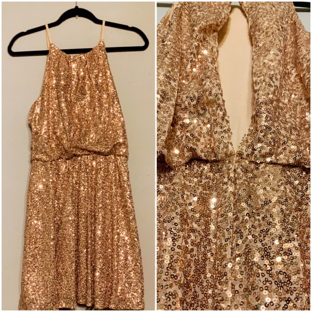 Rose Gold Sequins Dress